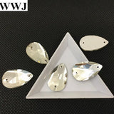 Crystal Drop Glass Stones Teardrop Sew On Flatback 2 Holes 7x12mm-22x38mm