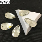 Crystal Drop Glass Stones Teardrop Sew On Flatback 2 Holes 7x12mm-22x38mm