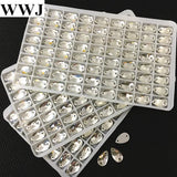 Crystal Drop Glass Stones Teardrop Sew On Flatback 2 Holes 7x12mm-22x38mm