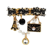 Crystal Clothing Hanging Pearls Brooches Bag Safety Pins Vintage