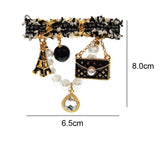Crystal Clothing Hanging Pearls Brooches Bag Safety Pins Vintage