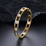 Crystal Clover Stainless Steel Bracelet Lucky Bilezik for Women