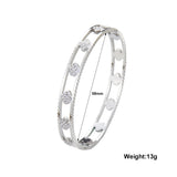 Crystal Clover Stainless Steel Bracelet Lucky Bilezik for Women