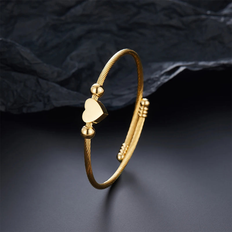 Crystal Clover Stainless Steel Bracelet Lucky Bilezik for Women