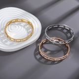 Crystal Clover Stainless Steel Bracelet Lucky Bilezik for Women