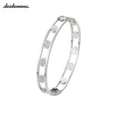 Crystal Clover Stainless Steel Bracelet Lucky Bilezik for Women