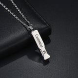 Cube Bar Stainless Steel Cremation Necklace for Ashes