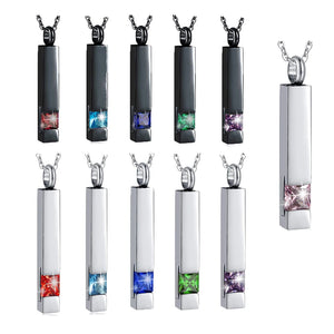 Crystal Cube Cremation Urn Jewelry Pendant Keepsake