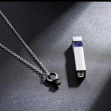 Crystal Cube Cremation Urn Jewelry Pendant Keepsake