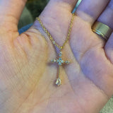 Crystal Cross Necklace Stainless Steel Chain Religion Pendant Couple Jewelry