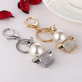 Crystal Crown Angel Keychain Bag Ring Holder for Women Purse Charm Gift