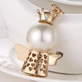 Crystal Crown Angel Keychain Bag Ring Holder for Women Purse Charm Gift