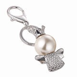 Crystal Crown Angel Keychain Bag Ring Holder for Women Purse Charm Gift