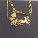 Crystal Crown Fairy Angel Pendant Personalized Name Necklace