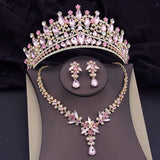 Crystal Crown Necklace Earring Sets Bridal Jewelry Sets for Women Wedding Dress