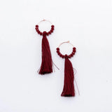 Crystal CZ Ring Tassel Earrings