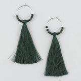 CZ Ring Tassel Earrings