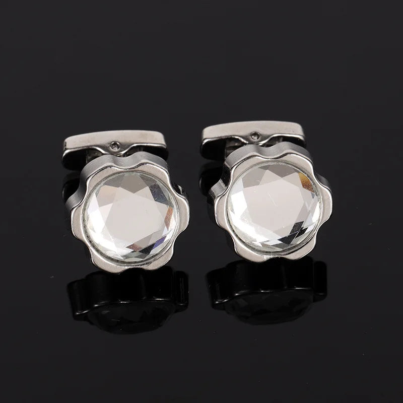 Crystal Cufflinks for Business Banquet Wedding Host Men and Women