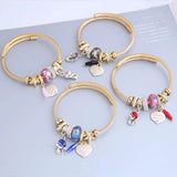 Crystal Cat Stainless Steel Heart Love Cuff Bangles for Women