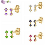925 Sterling Silver Crystal Dangle Stud Earrings for Women Party Wedding