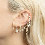925 Sterling Silver Crystal Dangle Stud Earrings for Women Party Wedding