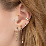 925 Sterling Silver Crystal Dangle Stud Earrings for Women Party Wedding