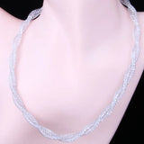 Crystal Double Necklace Silver Choker High Boho