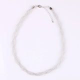 Crystal Double Necklace Silver Choker High Boho