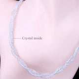 Crystal Double Necklace Silver Choker High Boho