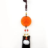 Crystal Double Tassel Pendant Rearview Mirror Hanging Ornament