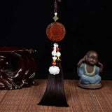 Crystal Double Tassel Pendant Rearview Mirror Hanging Ornament