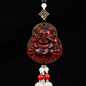 Crystal Double Tassel Pendant Rearview Mirror Hanging Ornament