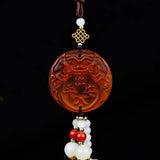 Crystal Double Tassel Pendant Rearview Mirror Hanging Ornament