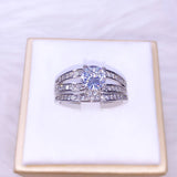 Crystal Double-layer Engagement Ring Women Jewelry