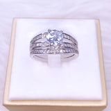 Crystal Double-layer Engagement Ring Women Jewelry