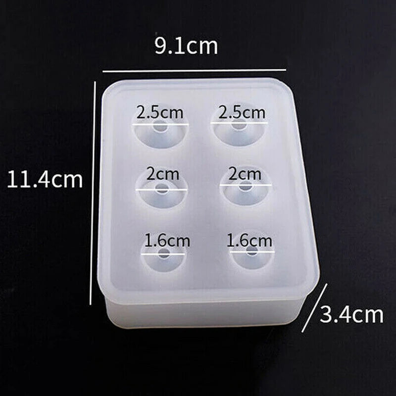 Crystal Drop Gel Silicone Ball Molds Epoxy Resin Beads Necklace Mold