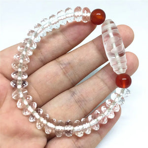 Vintage Style Crystal Dzi Beads Bracelet Money Hook