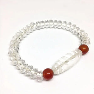 Vintage Style Crystal Dzi Beads Bracelet Money Hook