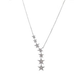 Crystal Star Necklace Snowflake Pendant Women Christmas Jewelry