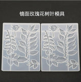 Rose Leaf Mirror Silicone Mould for Crystal Epoxy Decoration