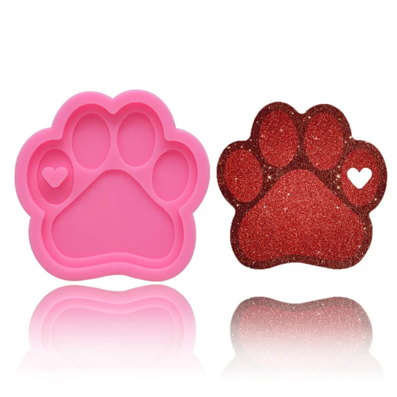 Bear Paw Keychain Silicone Mould DIY Jewelry Pendant Making