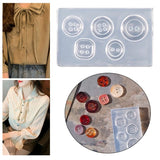 Button Buckle Casting Silicone Mould DIY Crafts Plaster Clay Candle Tools