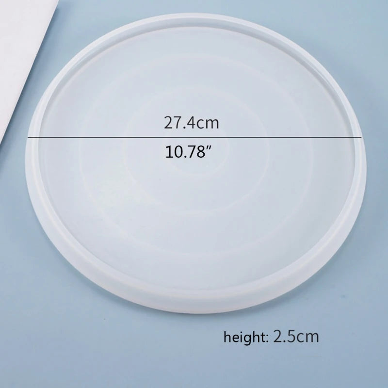 Round Tray Mirror Plate Casting Silicone Mold