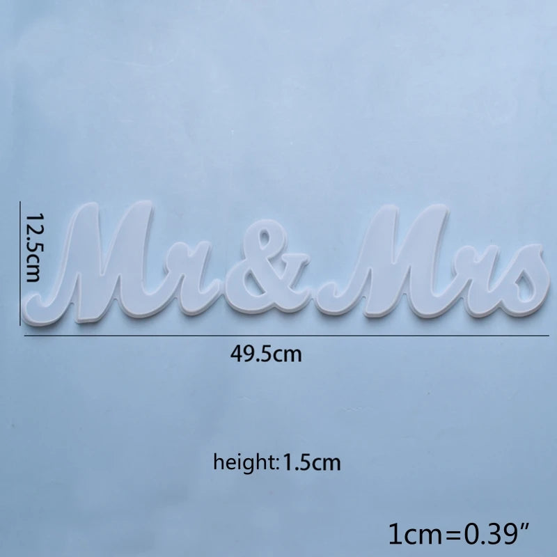 DIY MR&MRS Words Hanging Pendant Silicone Mould