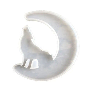 Epoxy Resin Mold Girl Moon Mermaid Wolf Cat Mirror Pendants Silicone DIY Craft