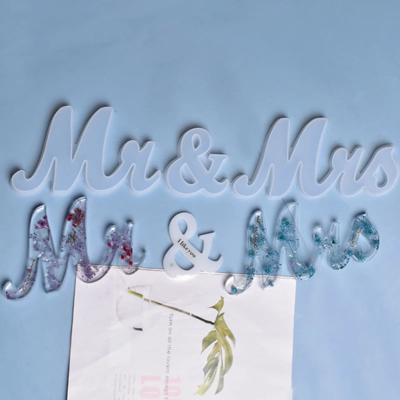 MR&MRS Words Crystal Resin Mold DIY Pendant Making Tools