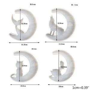 Moon Pendants Silicone Mould DIY Craft W8KF
