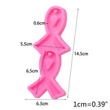 Epoxy Resin Mold Ribbon Keychain Pendant Silicone Mould DIY Crafts