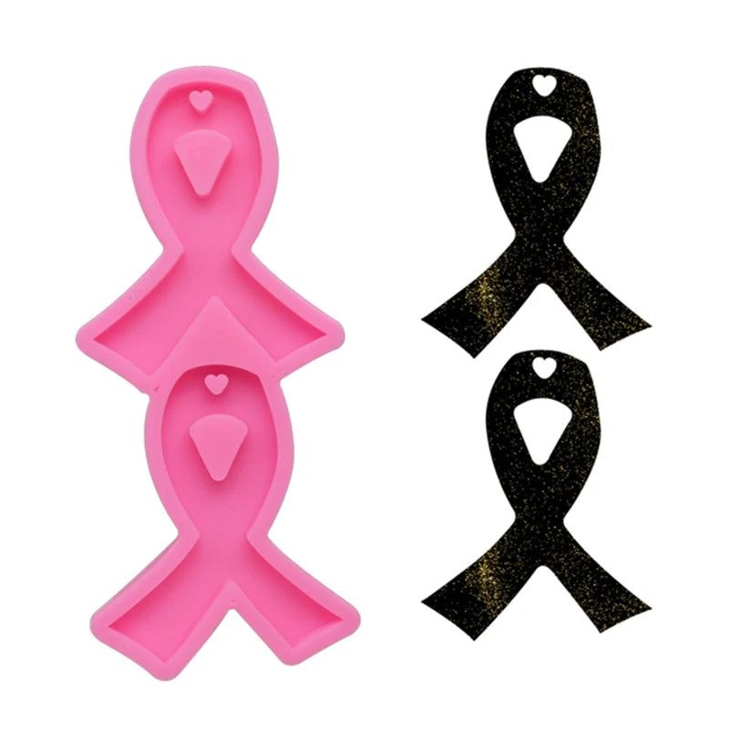 Epoxy Resin Mold Ribbon Keychain Pendant Silicone Mould DIY Crafts