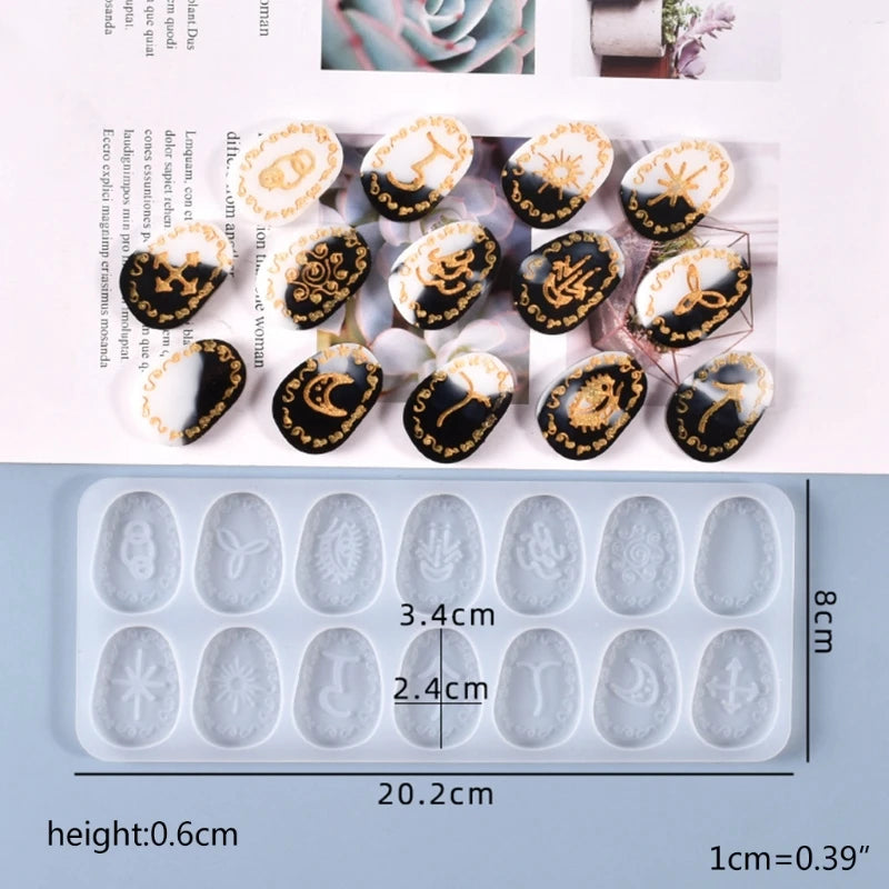 DIY Crystal Epoxy Resin Mold Rune Casting Silicone Mould 85LF
